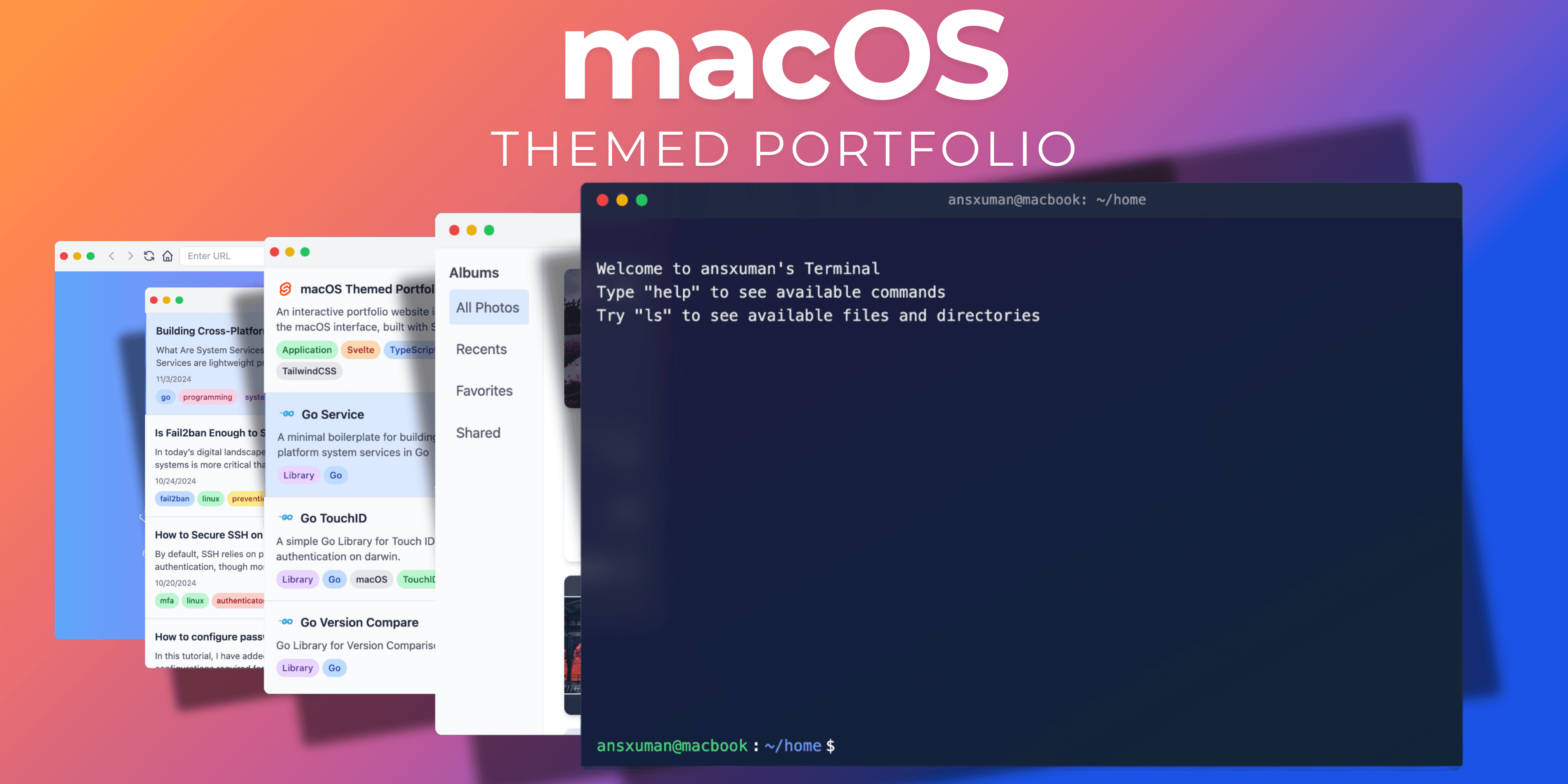 I Created a Developer Portfolio inspired by the macOS interface